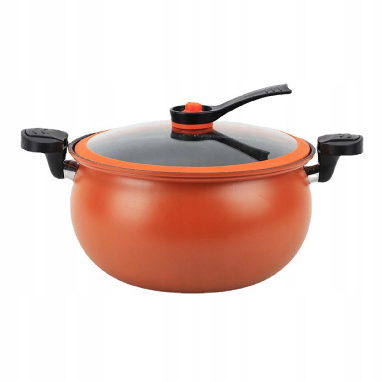 Pressure Cooker Nonstick Soup Pot Double Handle Deep Saucepan Iron orange Packaging status original