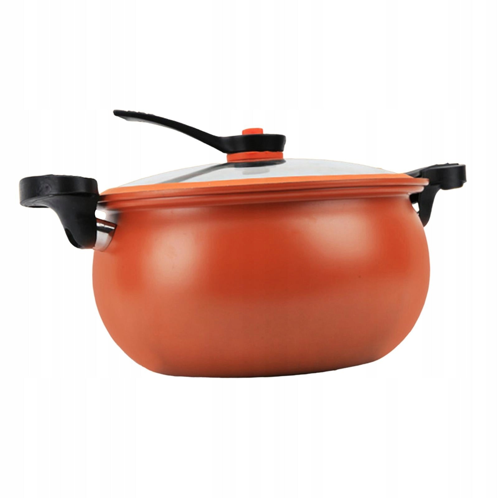 Pressure Cooker Nonstick Soup Pot Double Handle Deep Saucepan Iron orange