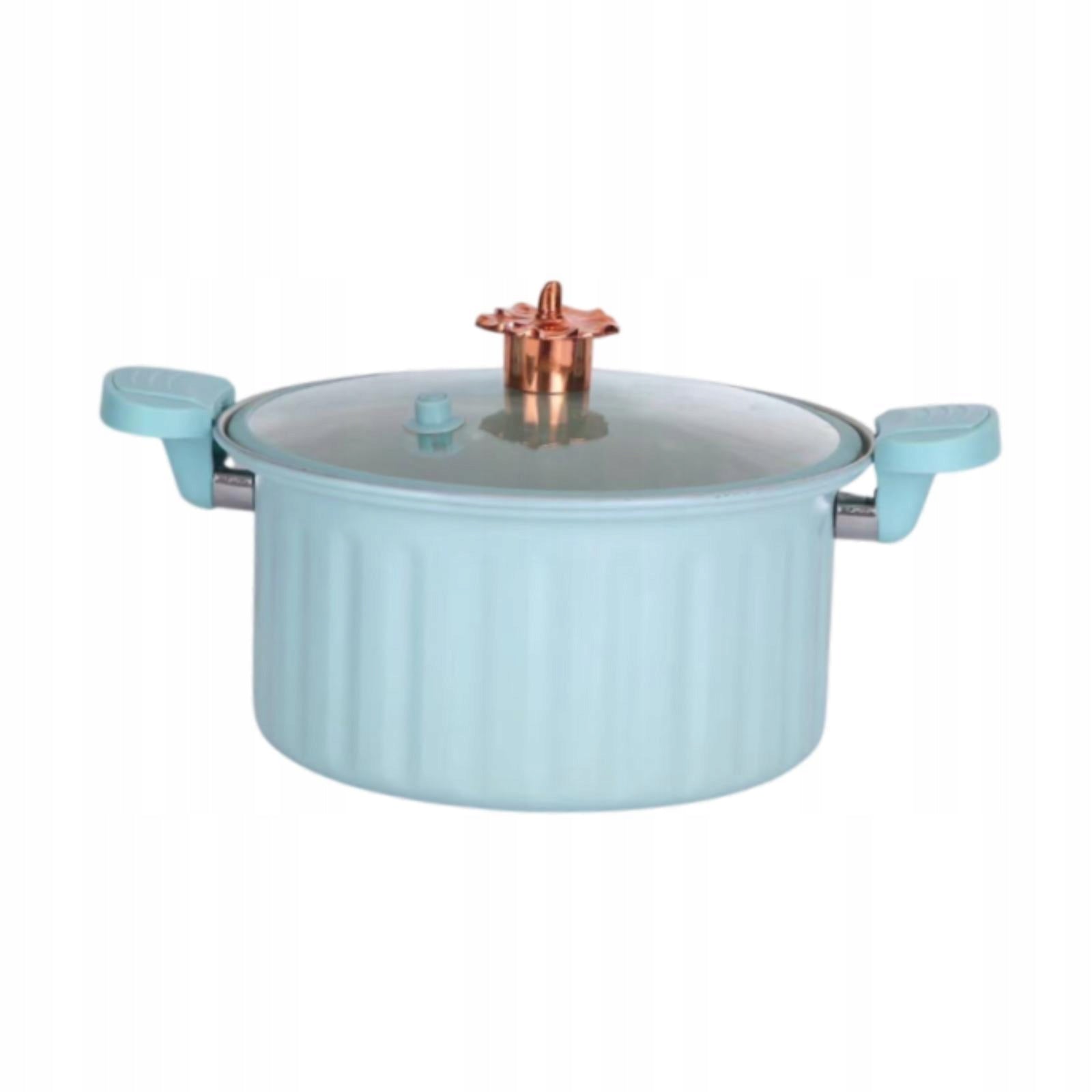 Pressure Cooking Pot Thicken Multi Cooker 8L with Cover Slow Cooker blue