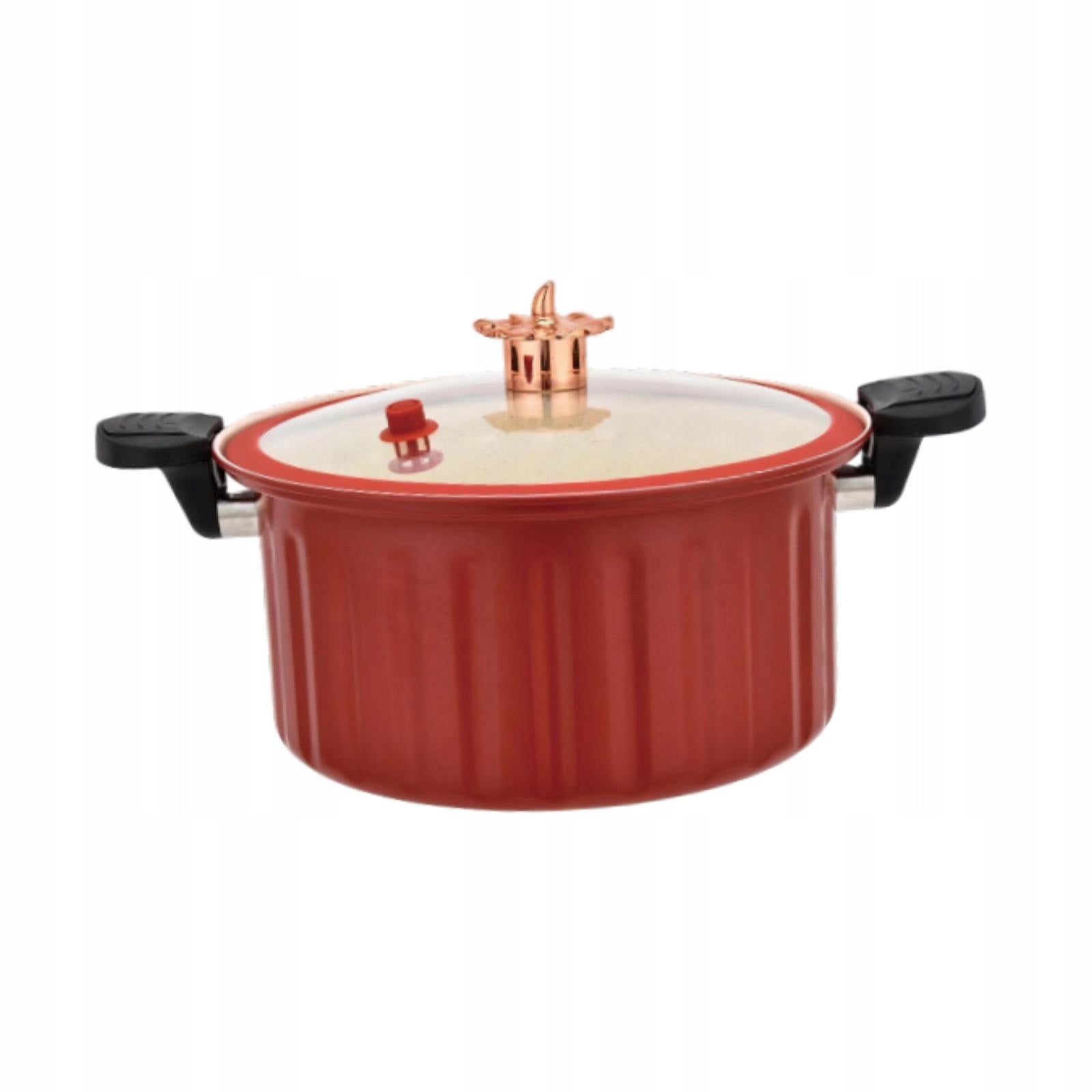 Pressure Cooking Pot Thicken Multi Cooker 8L with Cover Slow Cooker red