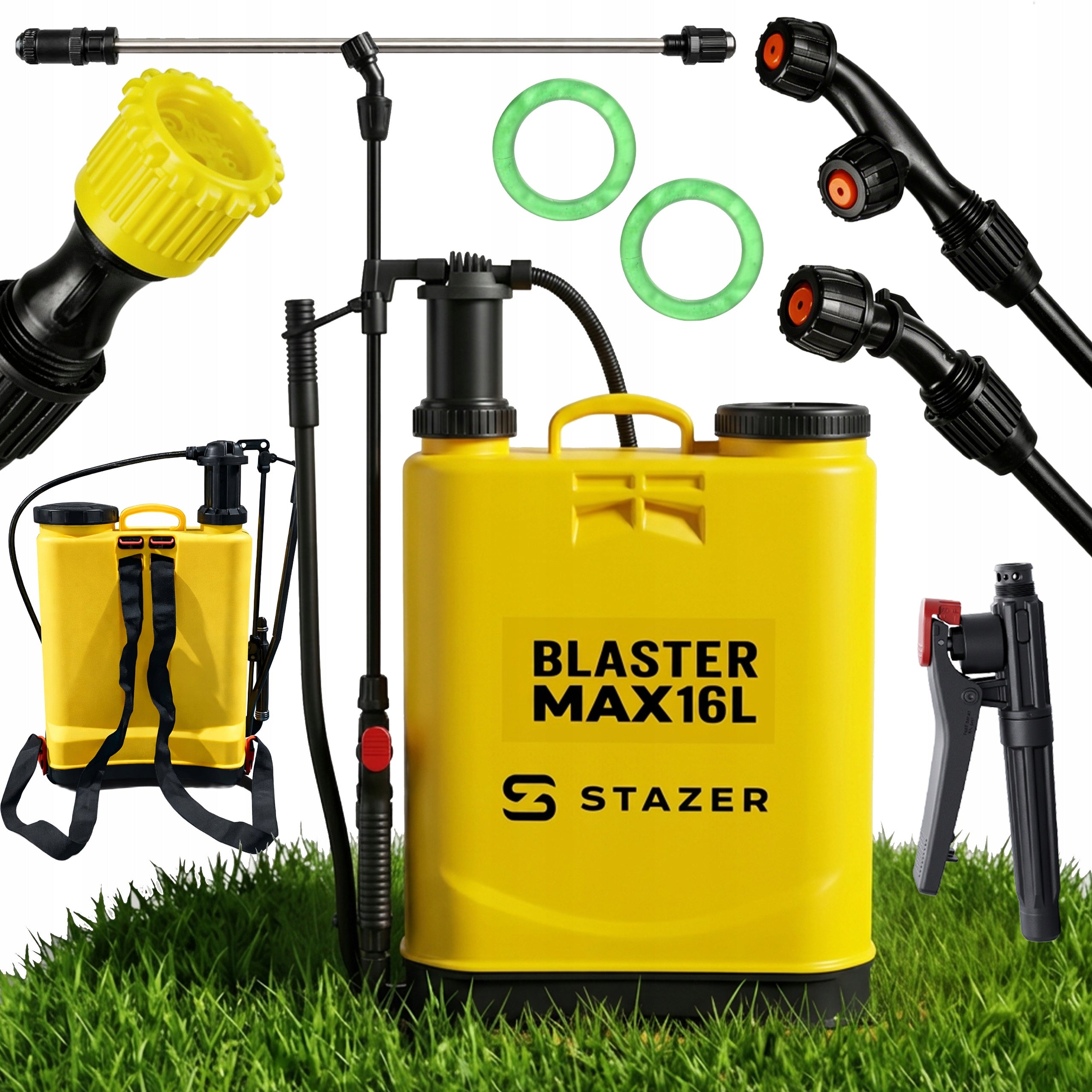 Pressure Sprayer Hand Backpack Garden Hose lance 46-80cm 16l