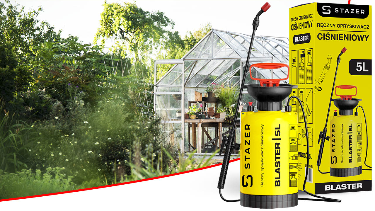 Pressure Sprayer Handheld Large Capacity 5L Adjustable Nozzle Lance 90cm Brand Stazer