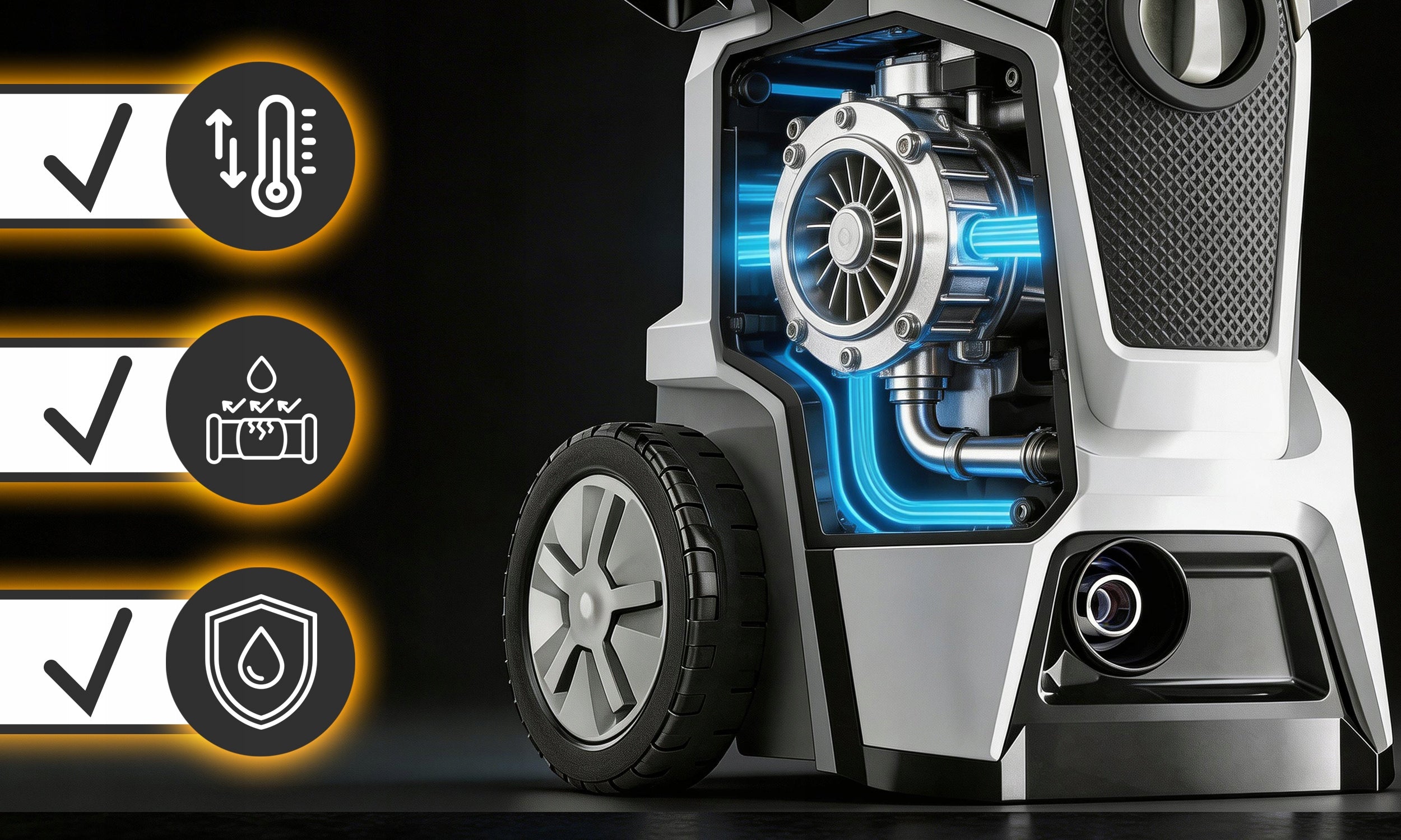 Pressure Washer Strong 260 Bar 2500W For Cleaning Cube Self-Suction Cars Operating pressure 140 bar
