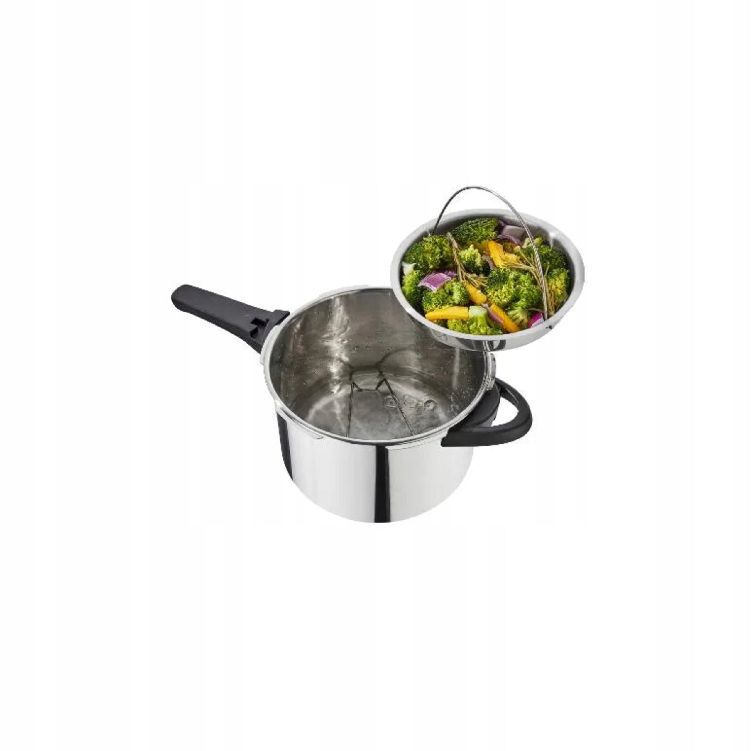 Pressure cooker capacity 6 l diameter 22 cm for induction steel steam cartridge Manufacturer code szybkowar 6L 22cm garnek ciśnieniowy