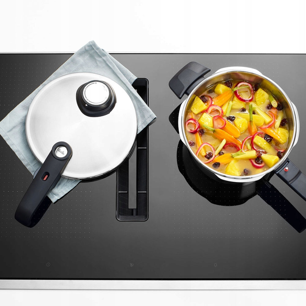 Pressure cookers with steaming cartridge steel FISSLER 6el K2 Brand Fissler