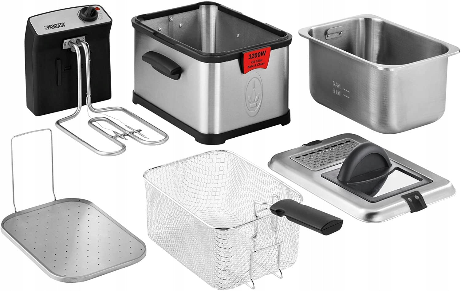 Princess Superior Fryer 183001 air fryer 3200W 3L stainless steel Model 183001