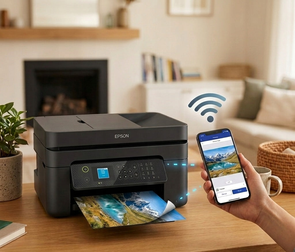 Printer EPSON SCAN COPY FAX COLOR PRINTING DUPLEX WIFI USB ADF 30 + INKS Packaging status original