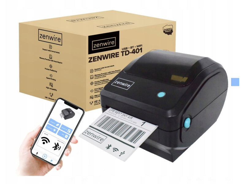 Printer ZENWIRE TD-401 Bluetooth Wi-Fi USB connector