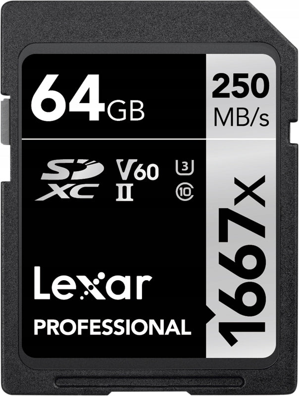 Pro 1667X SDXC UHS-II U3 (V60) R250/W120 64GB Memory Card