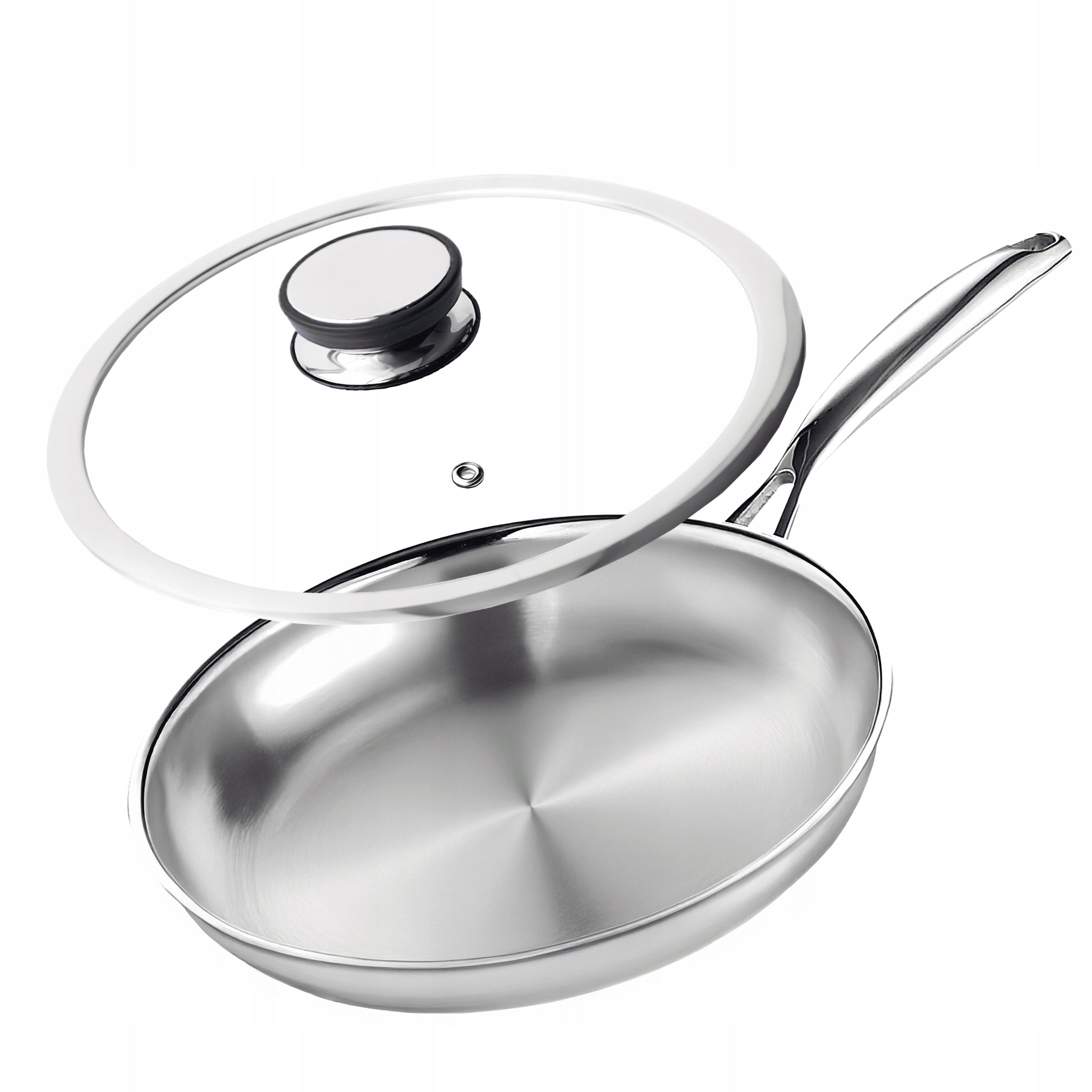 Professional 28 cm Steel Pan with Lid For Inductions Hikari Gas