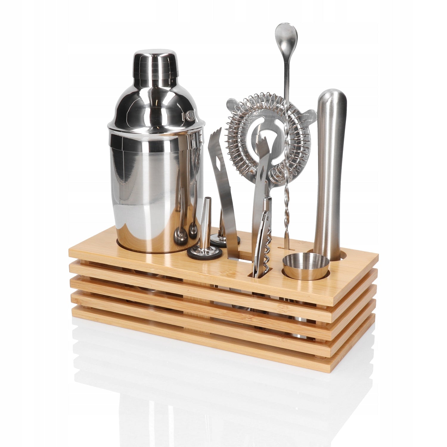 Professional Bartending Set for Drinks 10el. with Multilayer Stand Manufacturer Whiskey Rocks