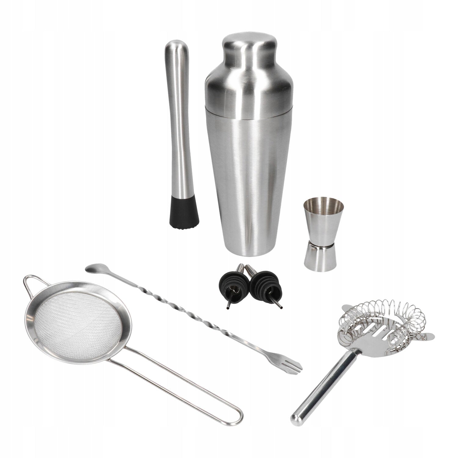 Professional Bartending Set for Drinks Shaker Paris Silver 8el. Manufacturer Whiskey Rocks