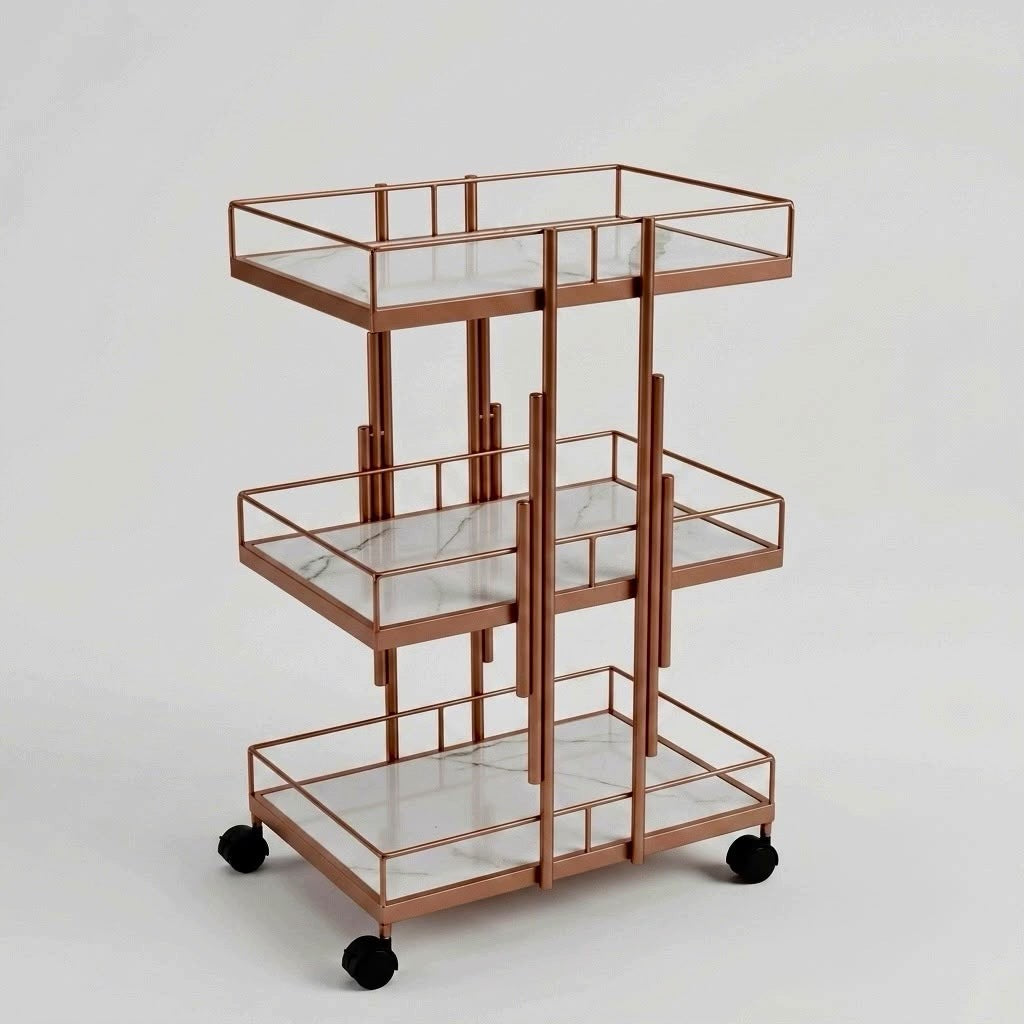 Professional Cosmetic Trolley / Mobile Assistant - Gold Brand no brand