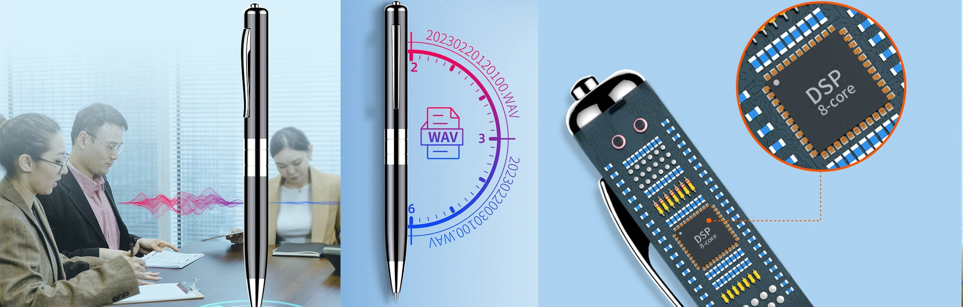 Professional Digital Pen Shaped Voice Recorder 64GB Black Manufacturer code 64