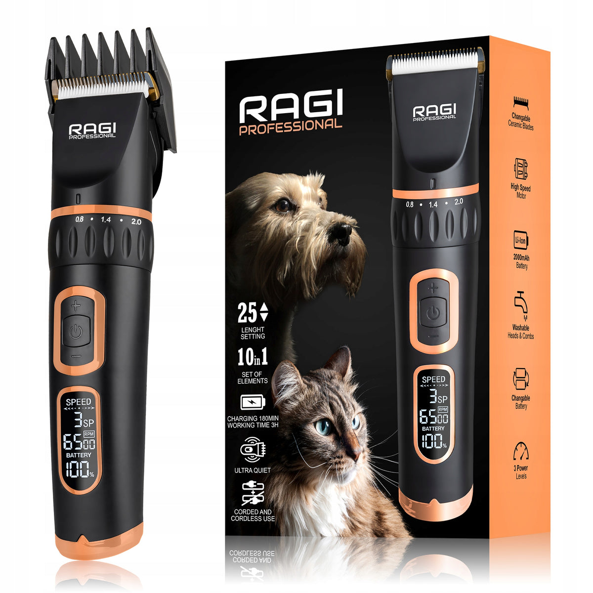 Professional Dog Clipper Dog Trimmer 12in1 Ragi Medical device no