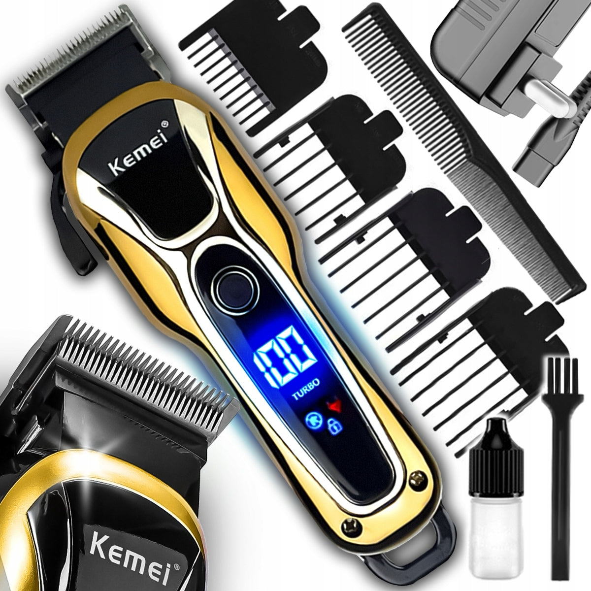 Professional Hair Clipper BRODY Trimmer KEMEI barber LED