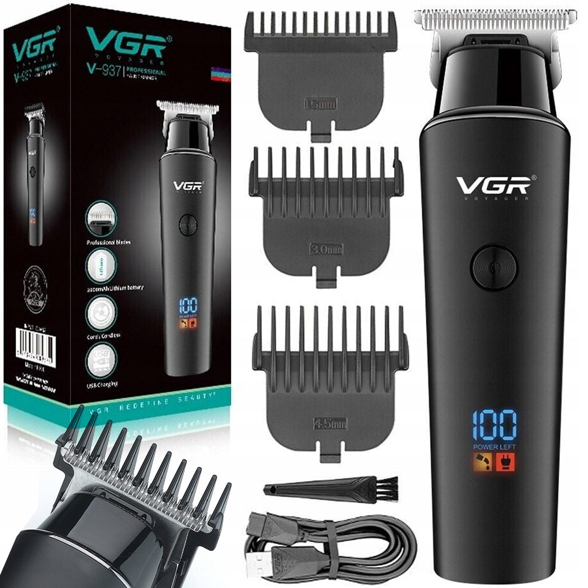 Professional Trimmer Men's Hair Shaver VGR USB
