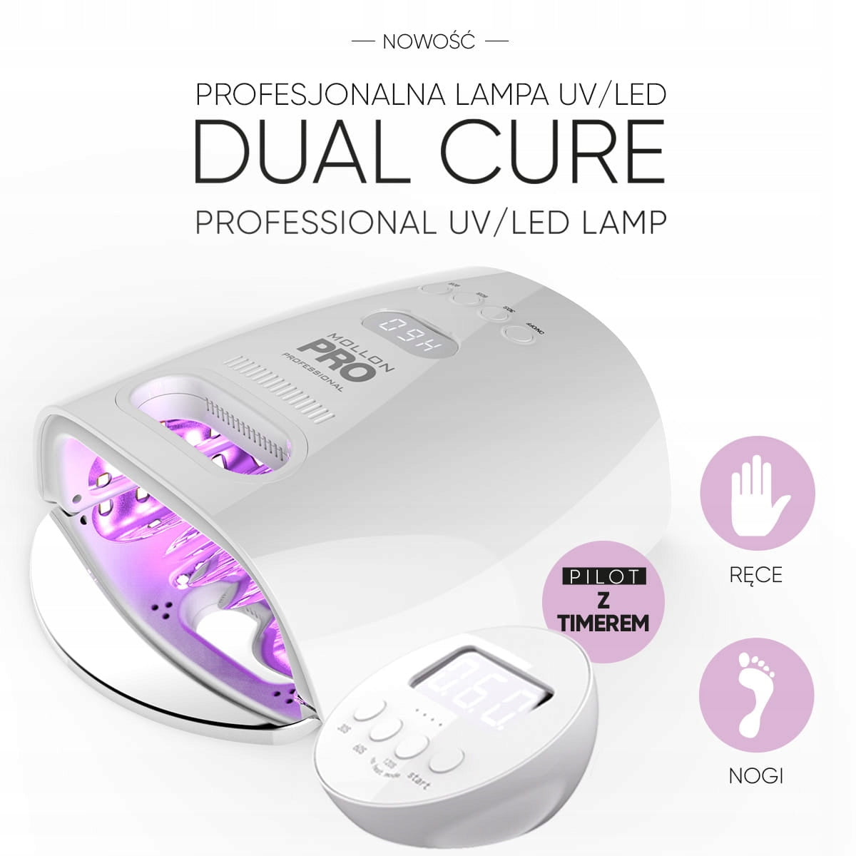 Professional UV/LED Nail Lamp Dual Cure 36W Fan + Remote Control Packaging status original