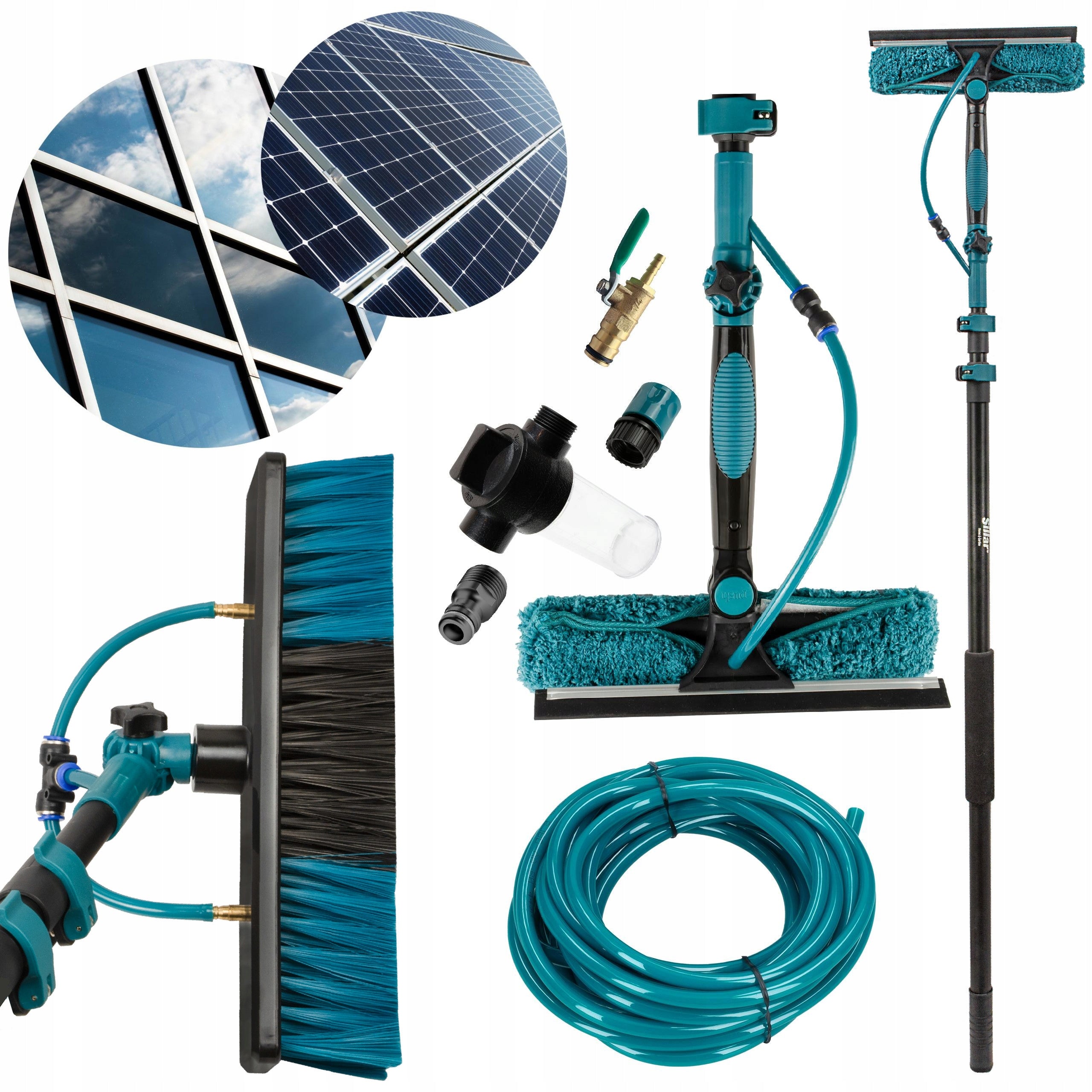 Professional washer telescopic brush 2m washing photovoltaic panels