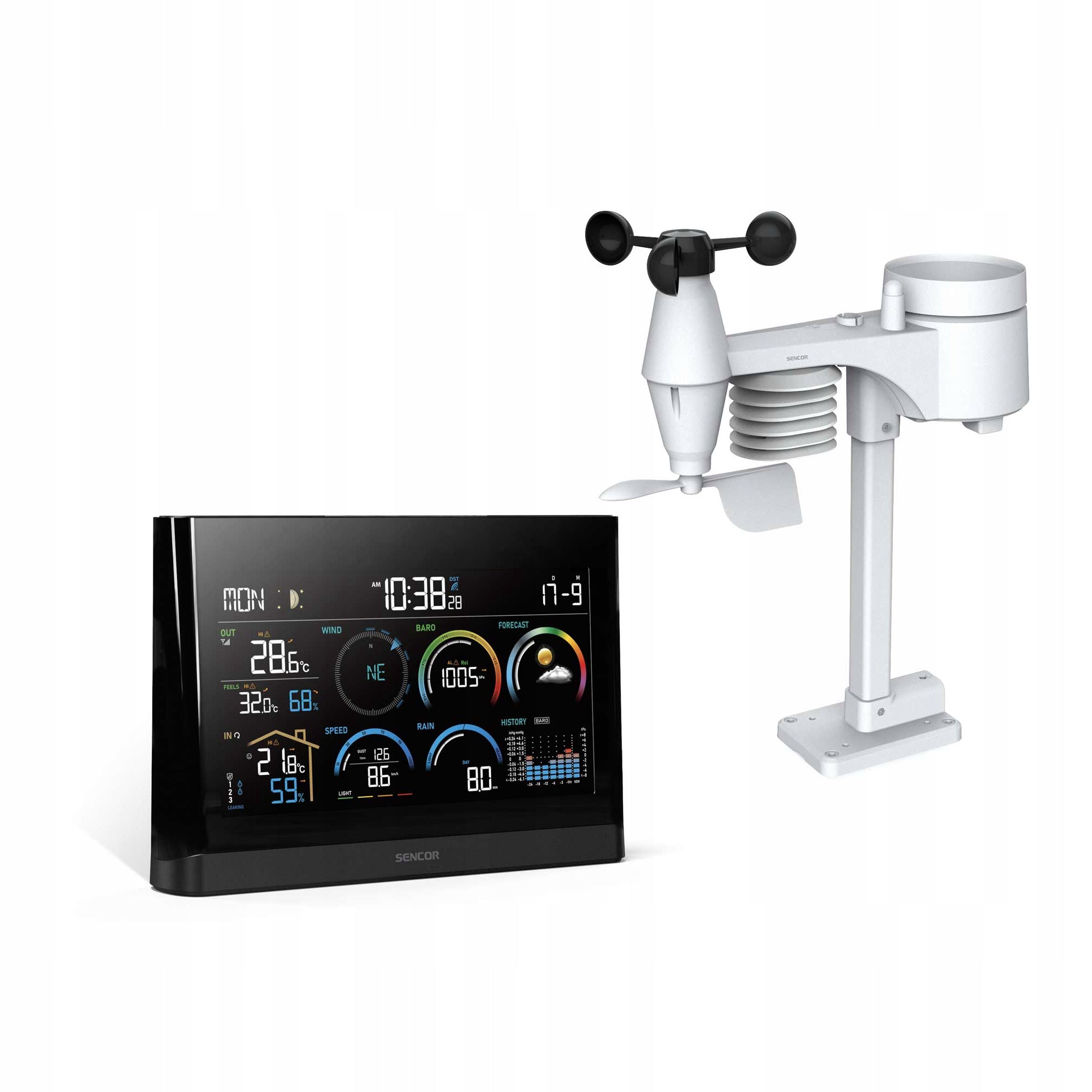 Professional weather station 5 in 1 SENCOR SWS 11000 Barometer UV Index Brand Sencor
