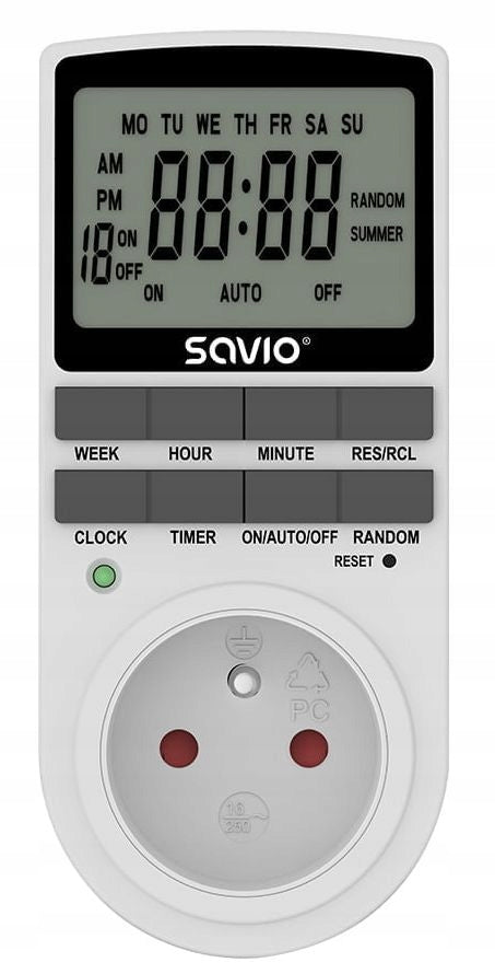 Programmer Timer Digital Current Switch 7 DAYS 24H Weekly SAVIO Brand Savio