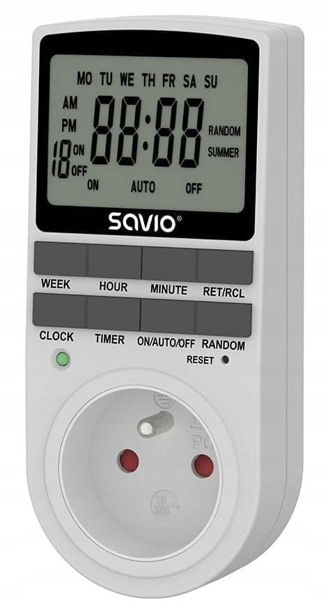 Programmer Timer Digital Current Switch 7 DAYS 24H Weekly SAVIO EAN (GTIN) 5901986048213