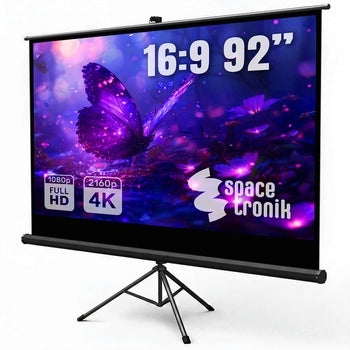 Projection Screen 92" Portable on Tripod 16:9 FULL HD 4K Spacetronik