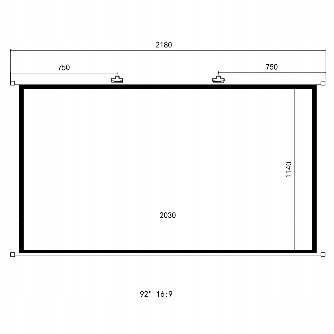 Projection Screen 92 inches 16:9 manual wall 4K UTRA HD 3D Spacetronik EAN (GTIN) 5907100092551