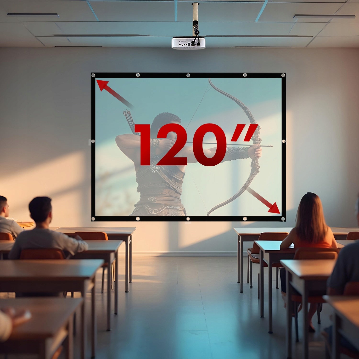 Projection screen portable 120" inches 4:3 240x180cm Easy installation Manufacturer code MC-169