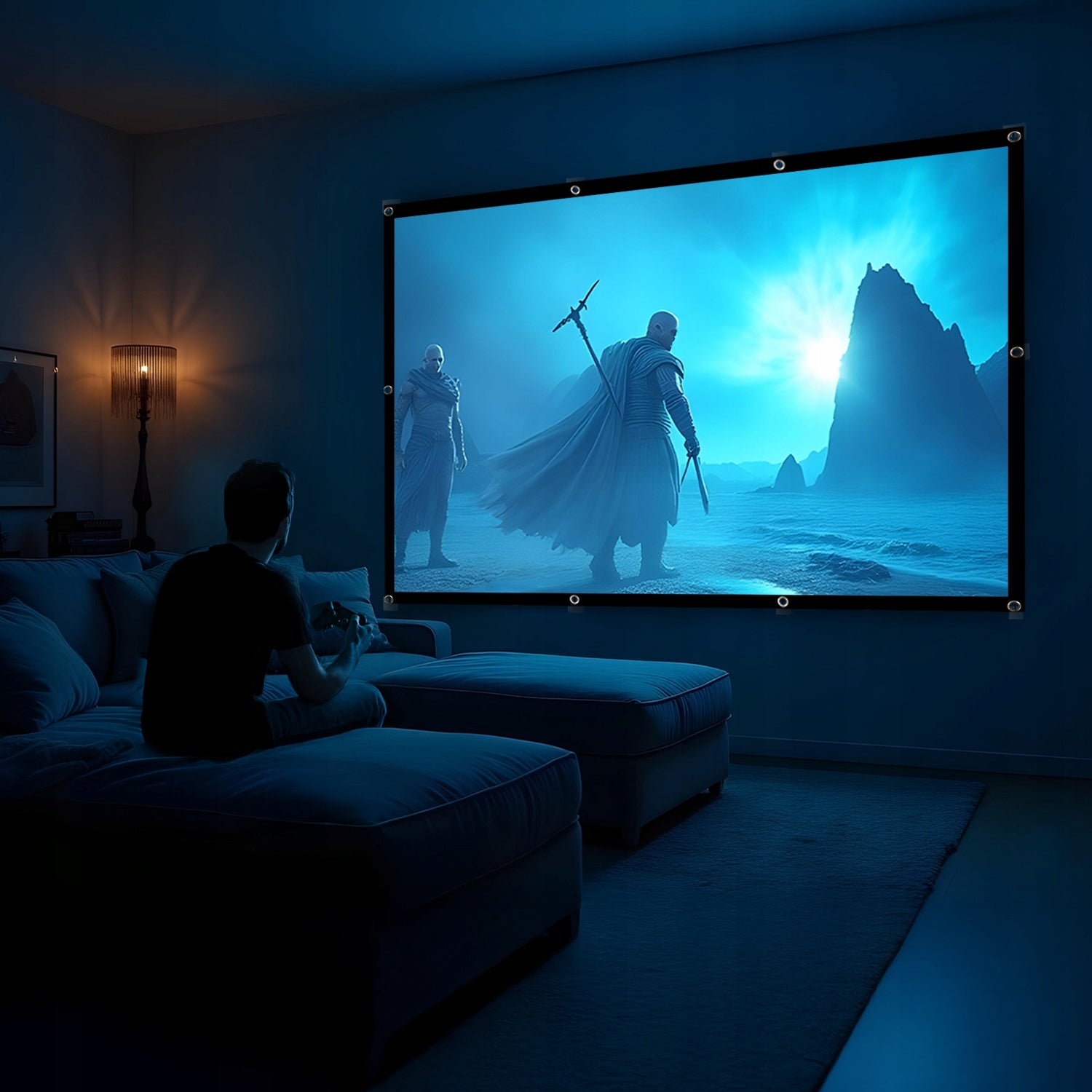 Projection screen portable 120" inches 4:3 240x180cm Easy installation Packaging status original