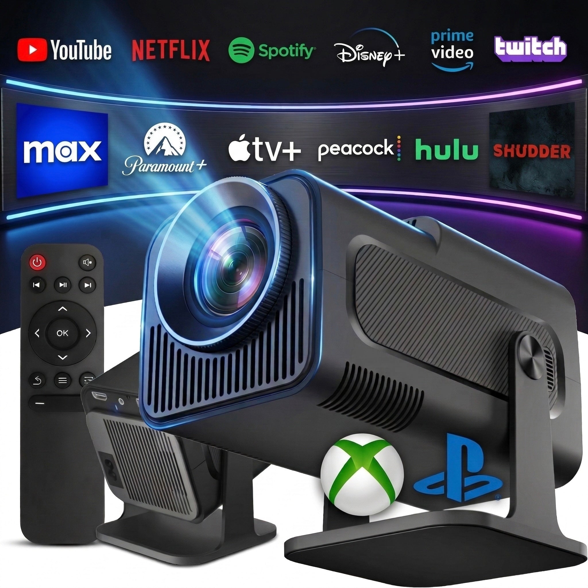 Projector HY320 2026 Android 13 2/16GB 4K Smart TV WiFi Bluetooth Rotary