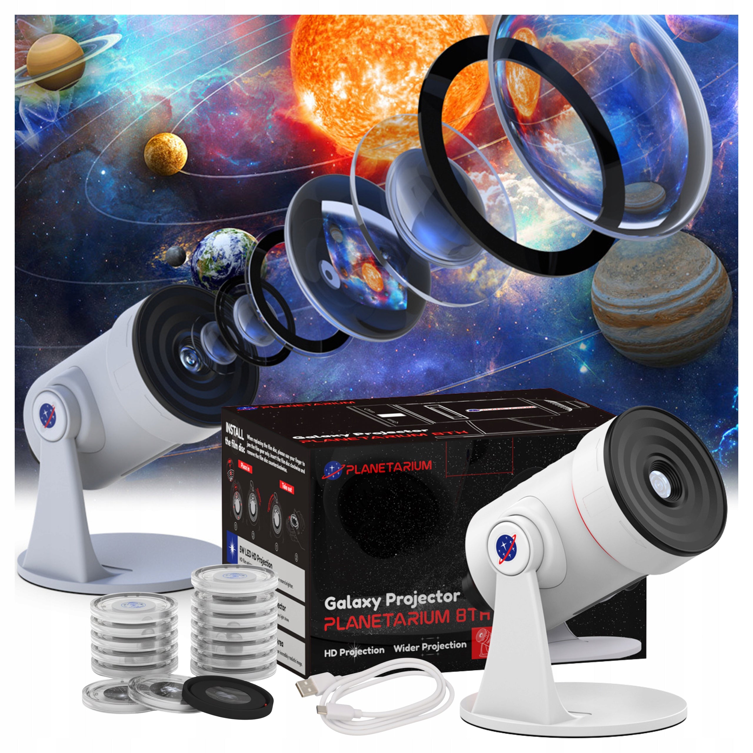 Projector Stars PLANET Planetarium TELESCOPE LED Night Light Projector 10X