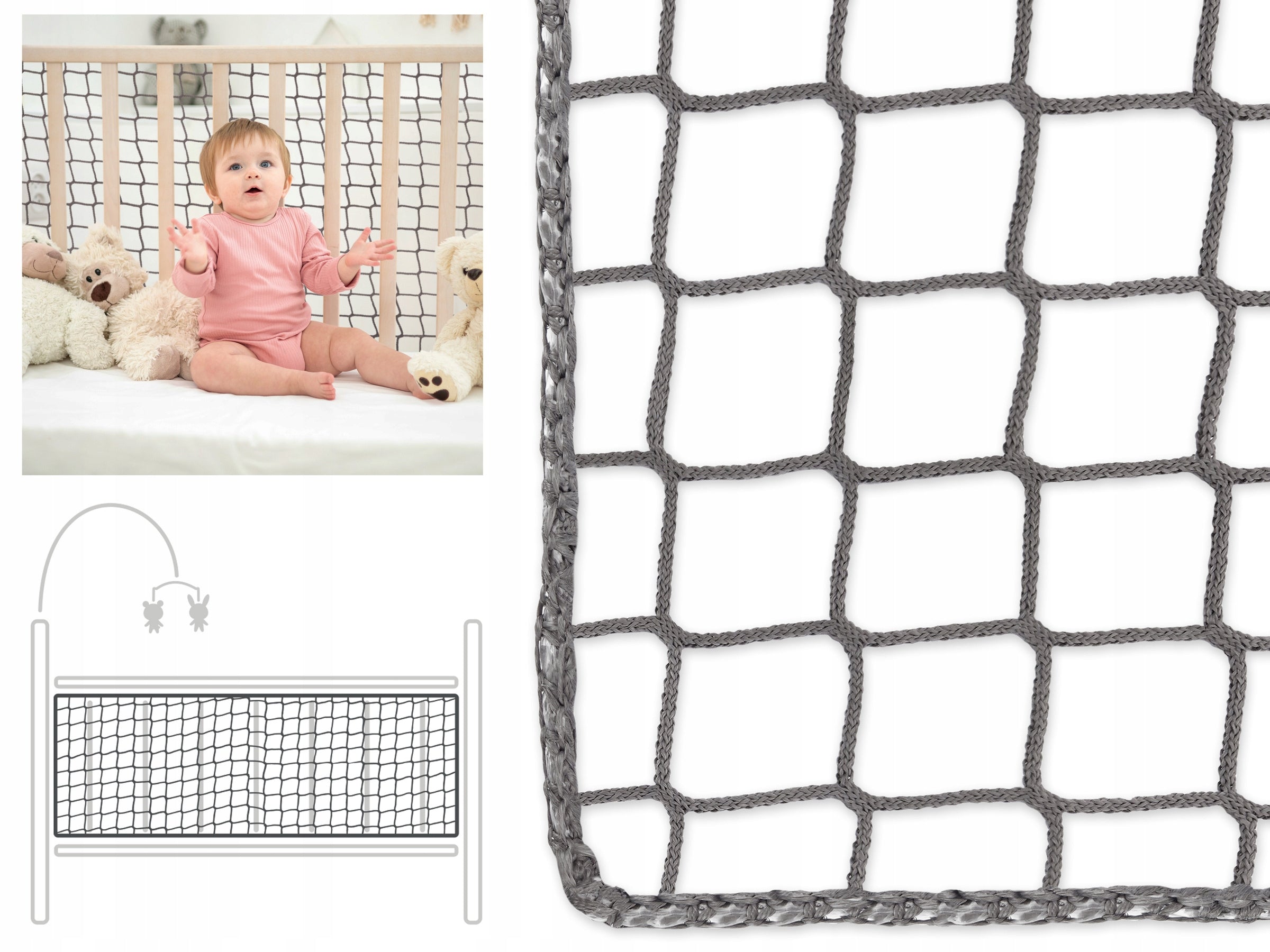 Protection for children's bed bunk window balustrade net gate 90x130cm