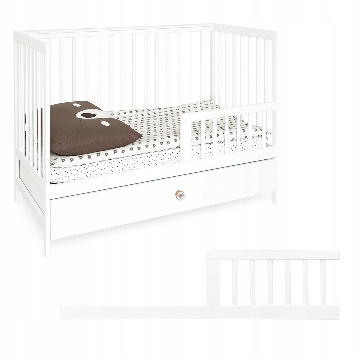 Protective Barrier for Children's Bed - 120 cm White