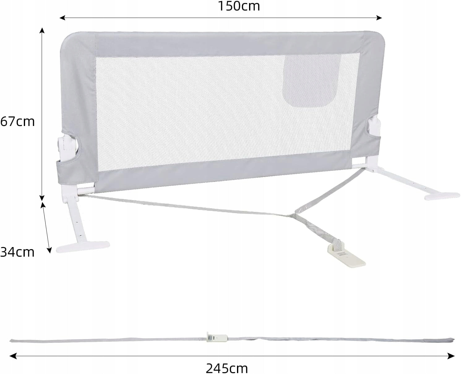 Protective barrier for bed 150 cm non-slip for babies and children Manufacturer code B0BMVBF9L6