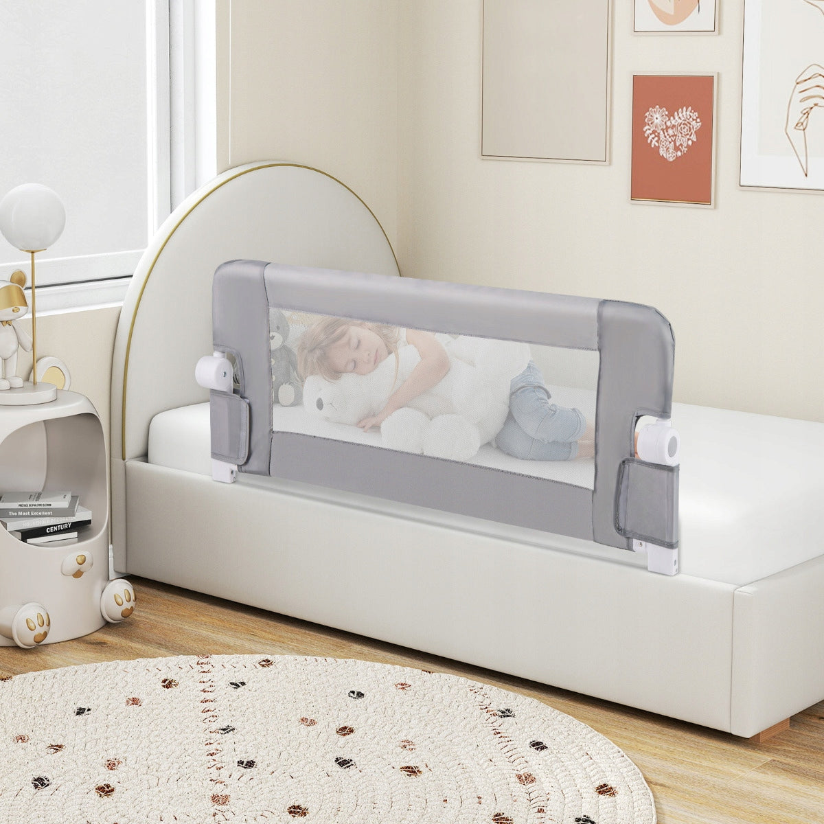 Protective barrier for cot 105 x 40 x 42 cm grey nk Manufacturer code BS10043LG