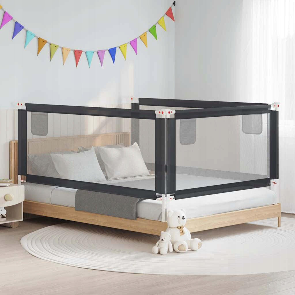 Protective barrier for crib vidaXL 200 cm dark grey solid construction Brand VidaXL