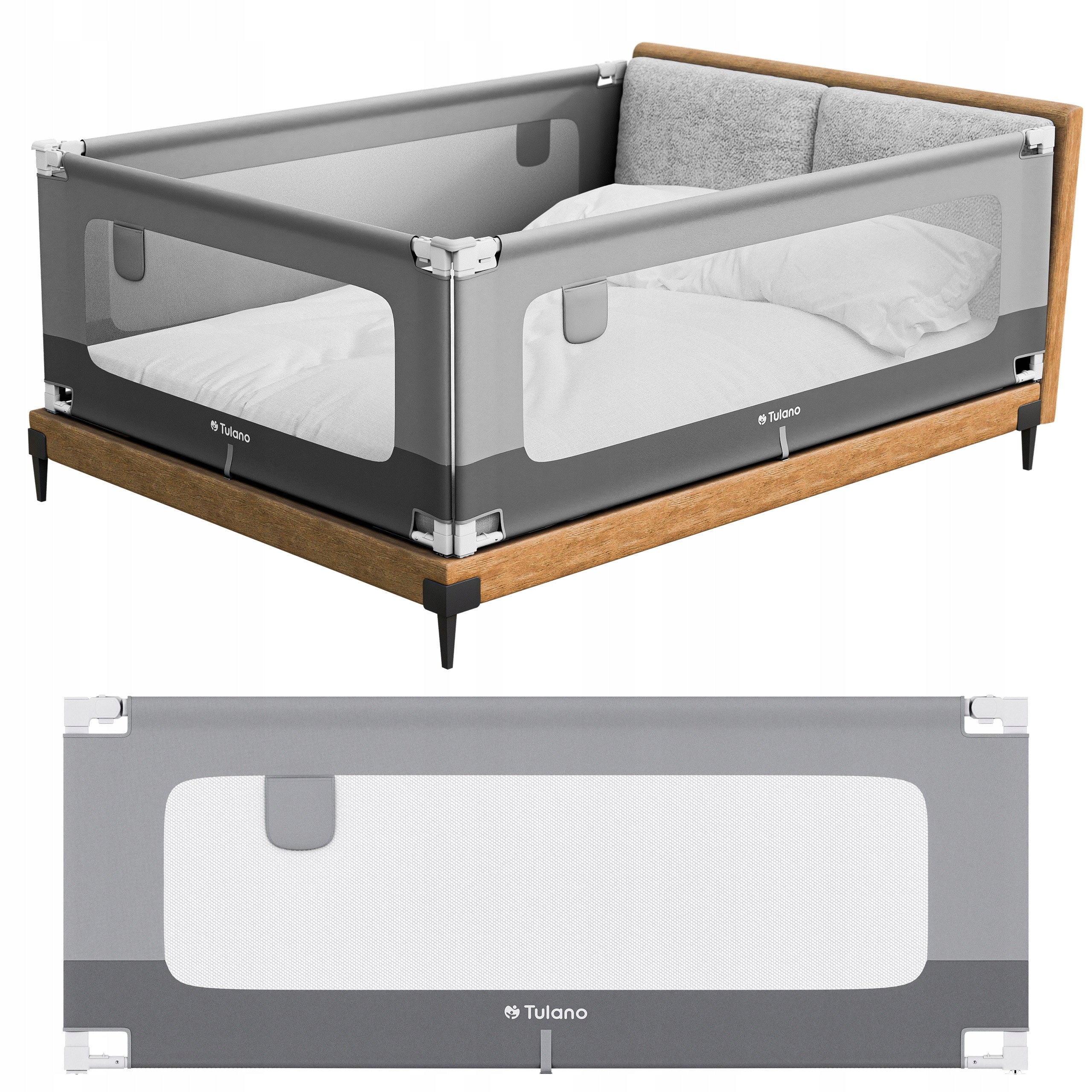 Protective bed barrier TULANO safety gate folding 180x70cm