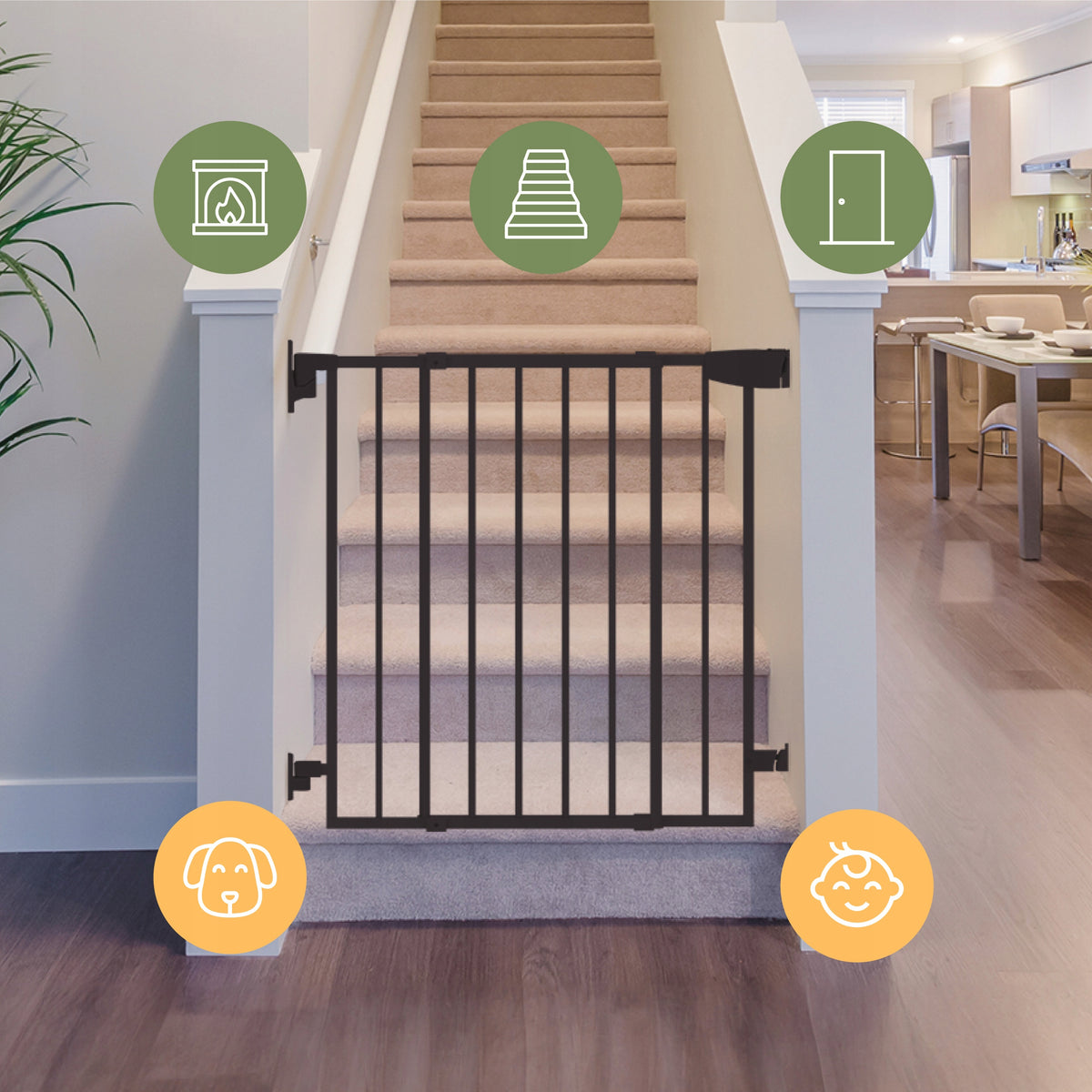 Protective gate stairs fireplace door TULANO protects children and animals Packaging status original