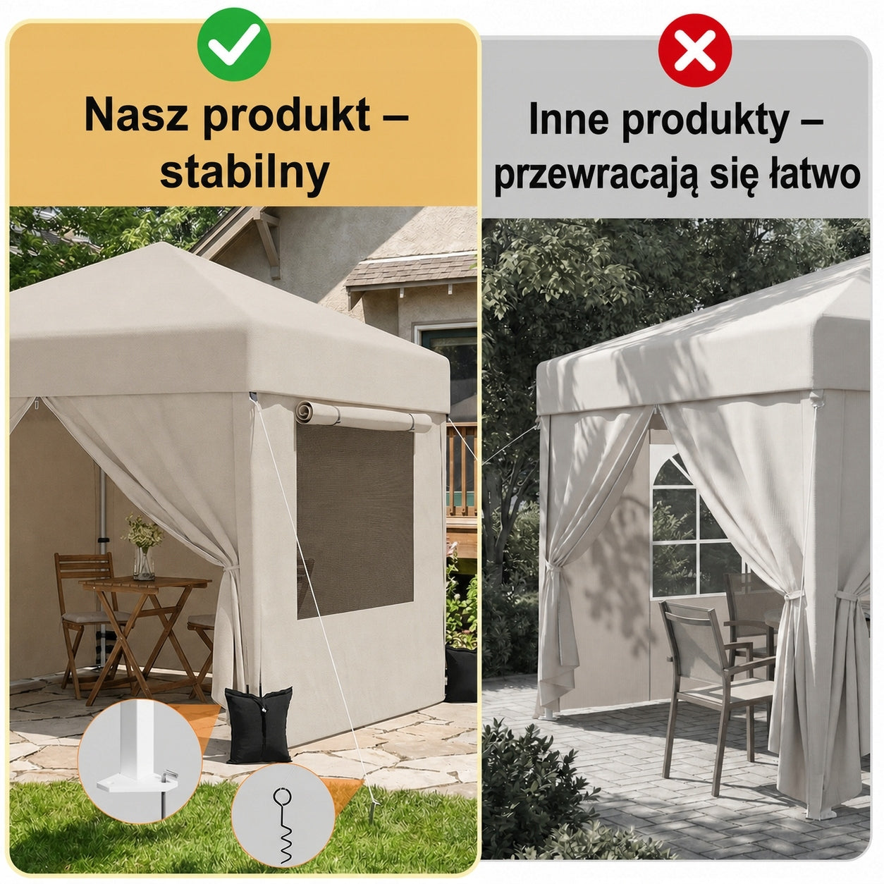 Przenośny namiot ogrodowy Wszystkie akcesoria w zestawie szybki montaż Length 300 m