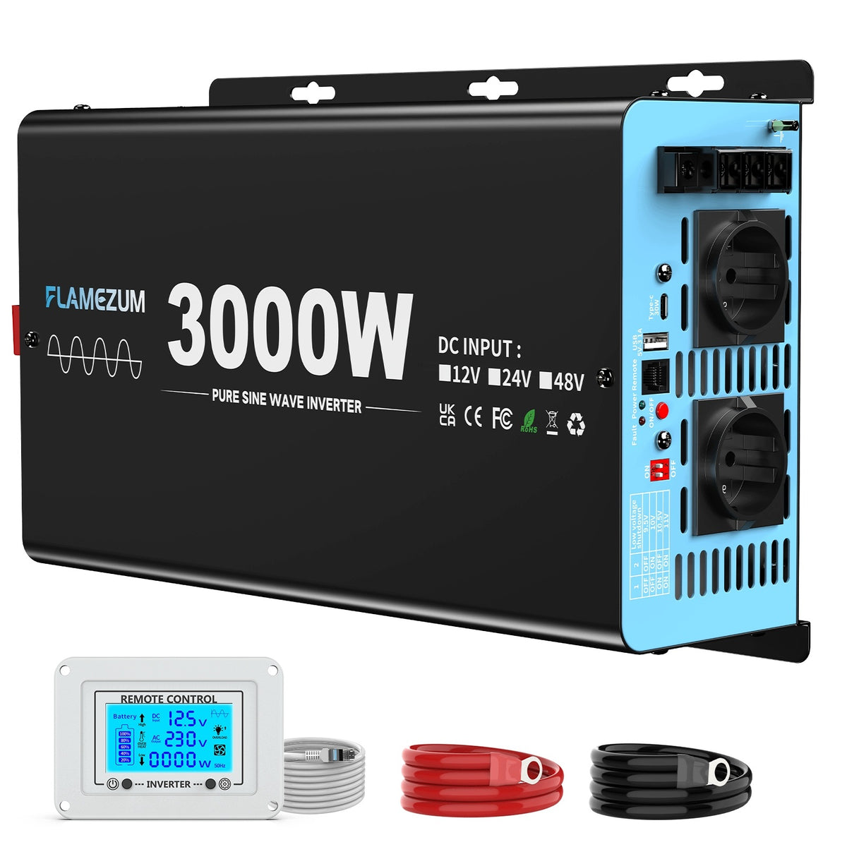 Przetwornica samochodowa 12V 230V 3000W 6000W czysty sinus