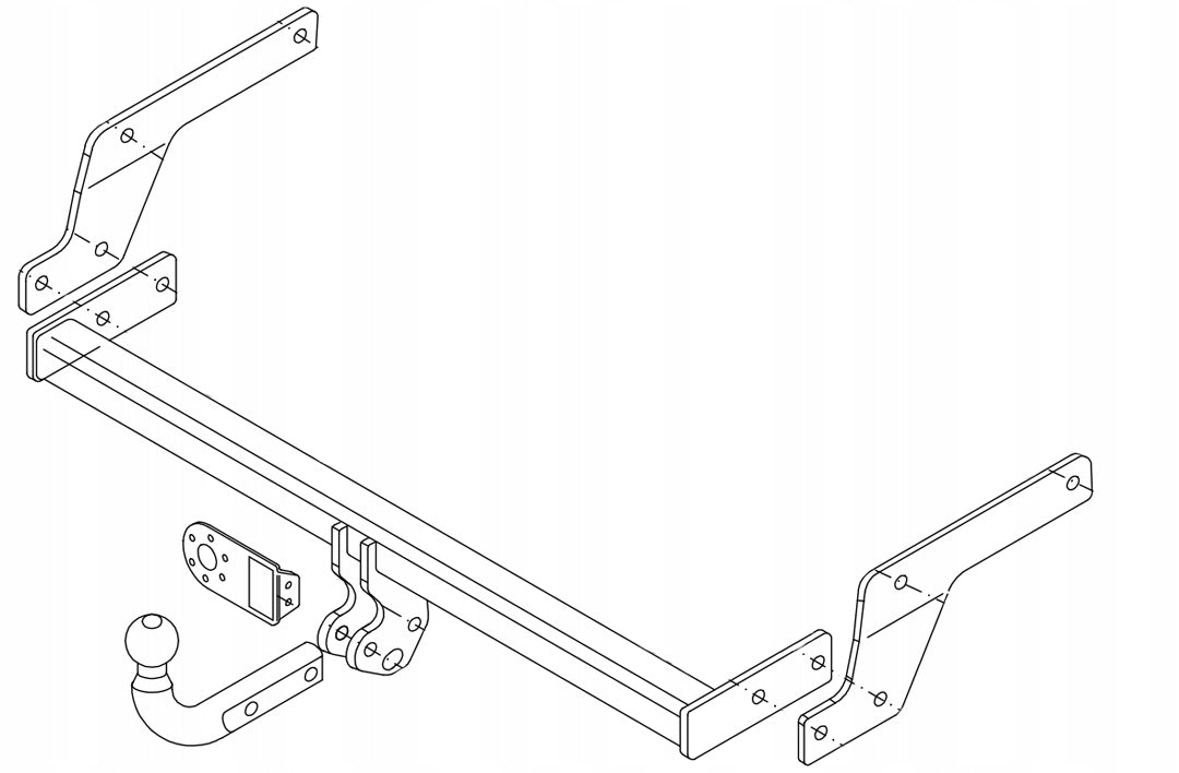 Pull 1200kg Towing Hook Dacia Sandero II since 2012 2020 beam 7 PIN Packaging status replacement