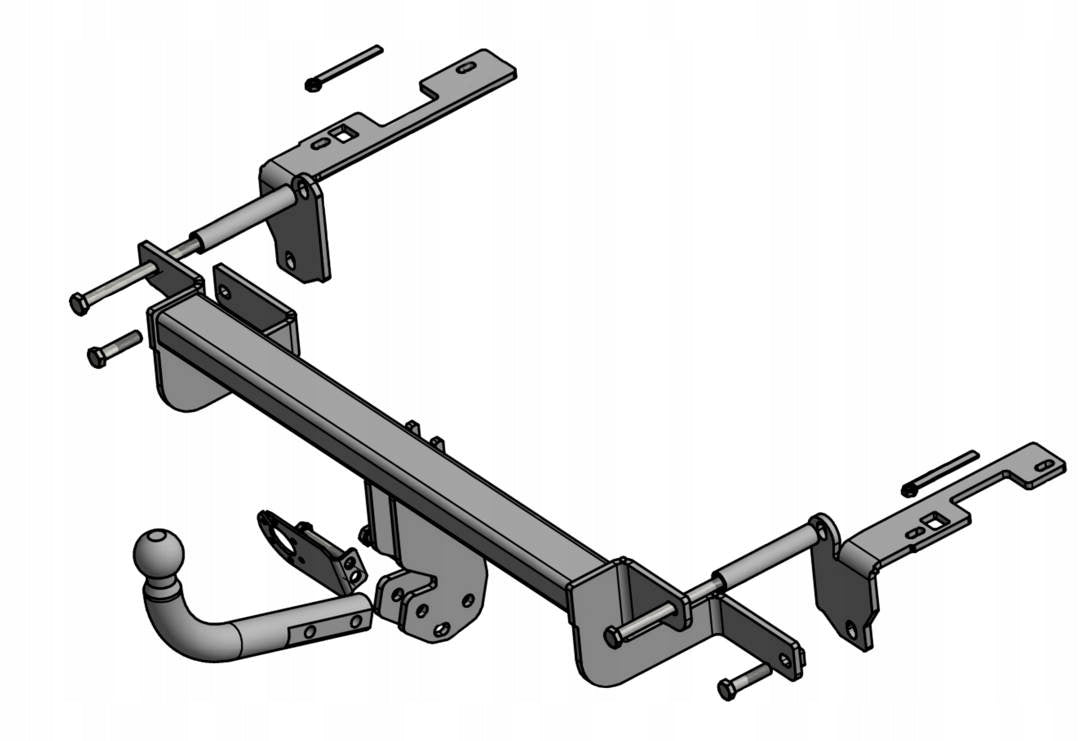 Pull 1650kg TOWING HOOK Opel Zafira B II beam 7 PIN with module Ball type screw‑off