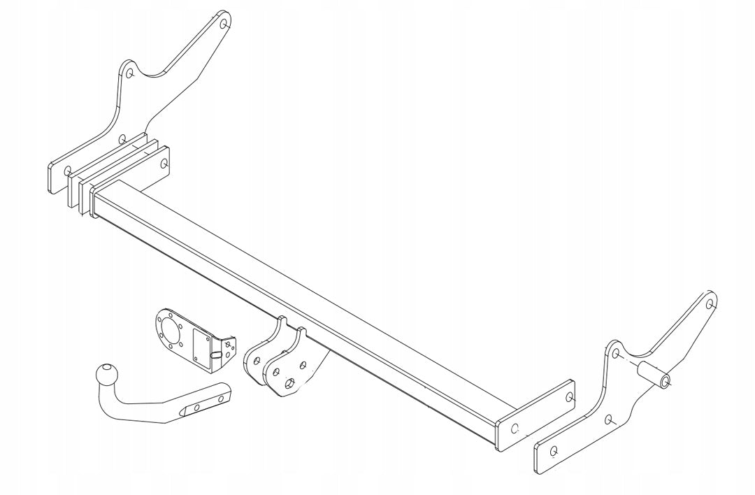 Pull 1700kg TOWING HOOK Renault Laguna III from 10/2007 beam 7 PIN Packaging status replacement