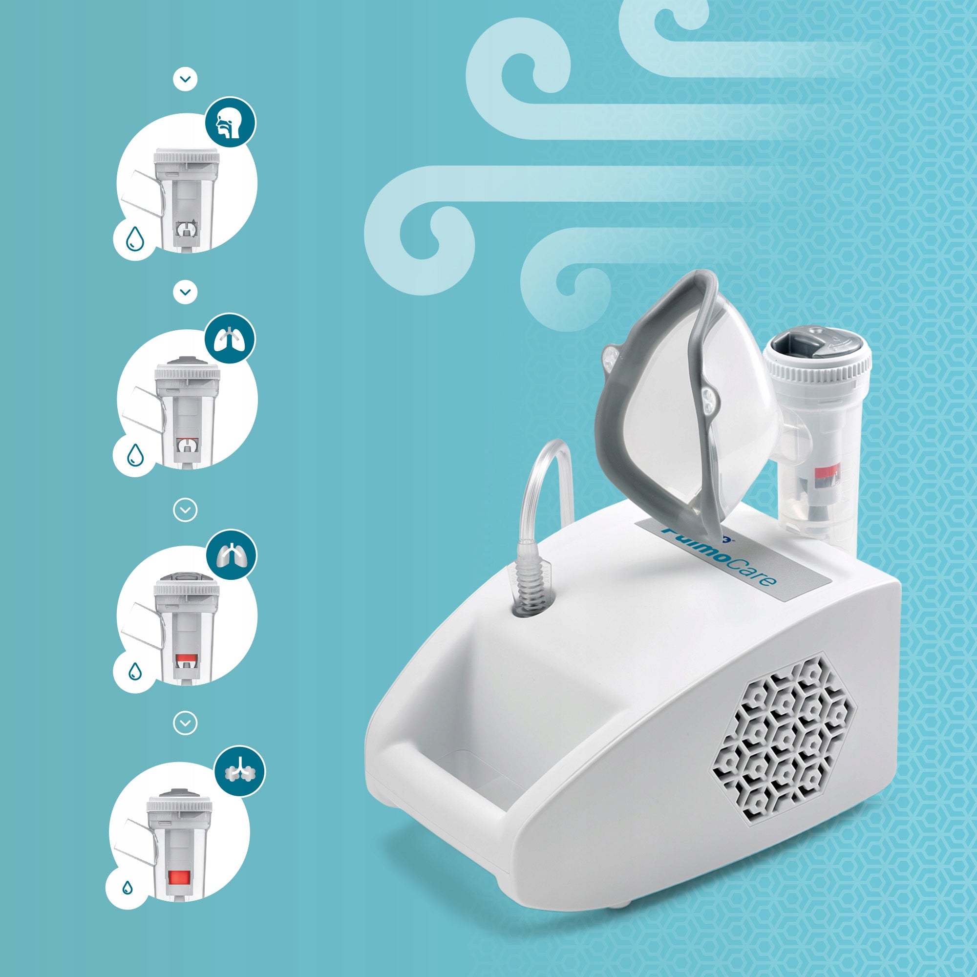Pulmocare Apteo Aerosol Therapy Inhaler 1 Pack Medical device type medical device or in-vitro diagnostic medical device