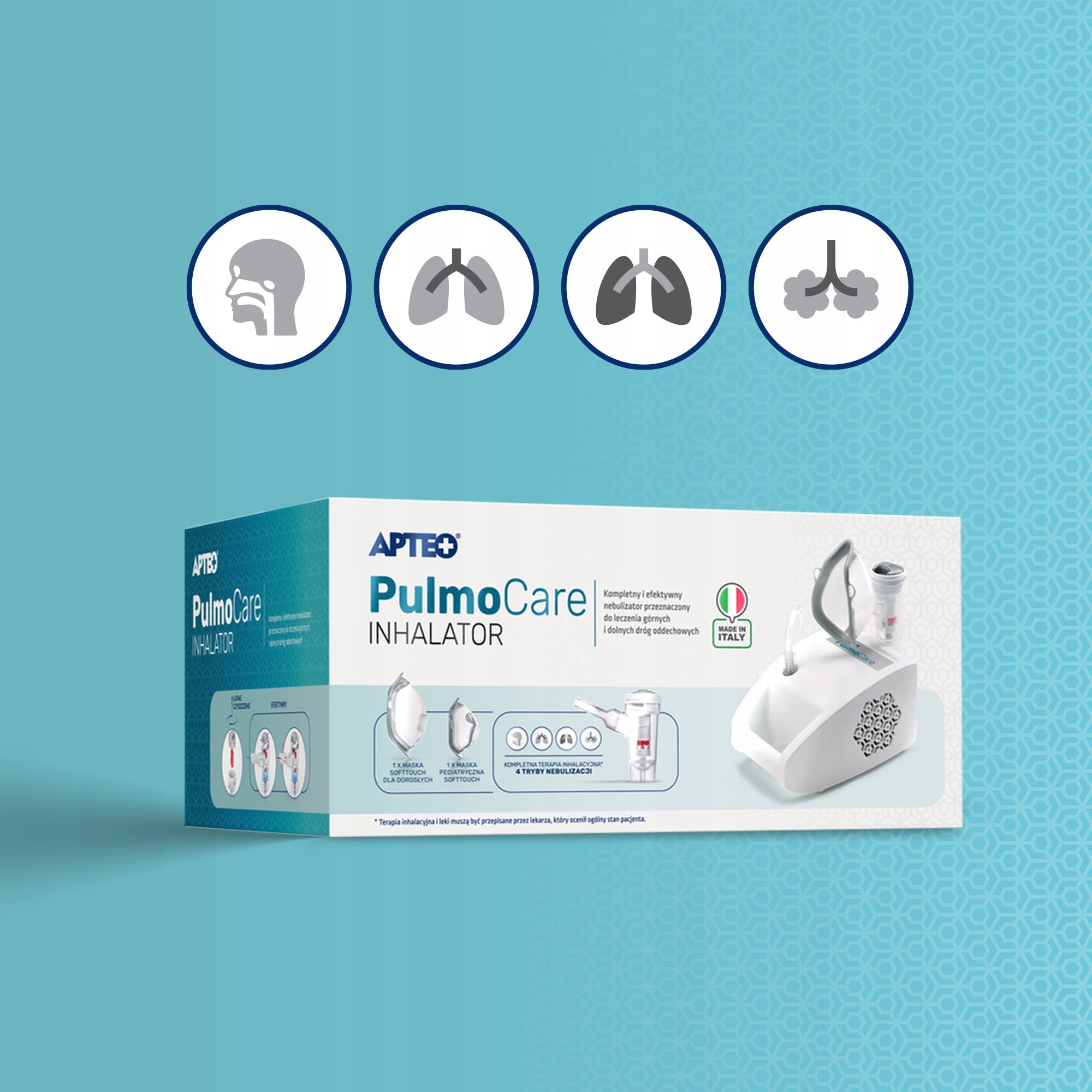 Pulmocare Apteo Aerosol Therapy Inhaler 1 Pack Medical device yes
