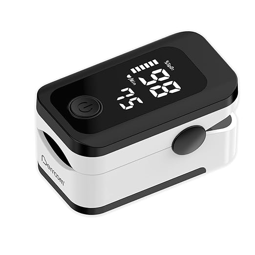 Pulse Oximeter Berrcom Finger SpO2 Heart Rate LED Meter