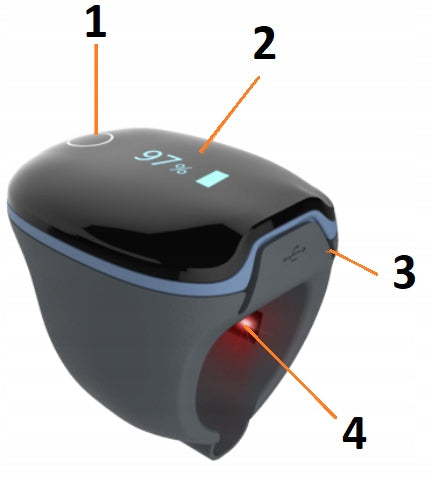 Pulse Oximeter PO2 O2 Ring SpO2 Respiratory Monitor, Heart Rate