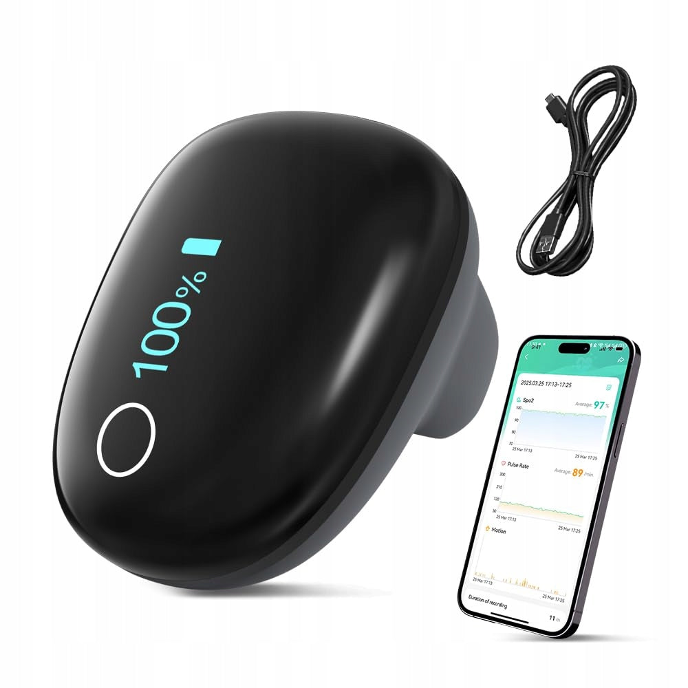 Pulse Oximeter Ring Sleep Monitor SpO2 Heart Rate Bluetooth HOLFENRY JKS50G