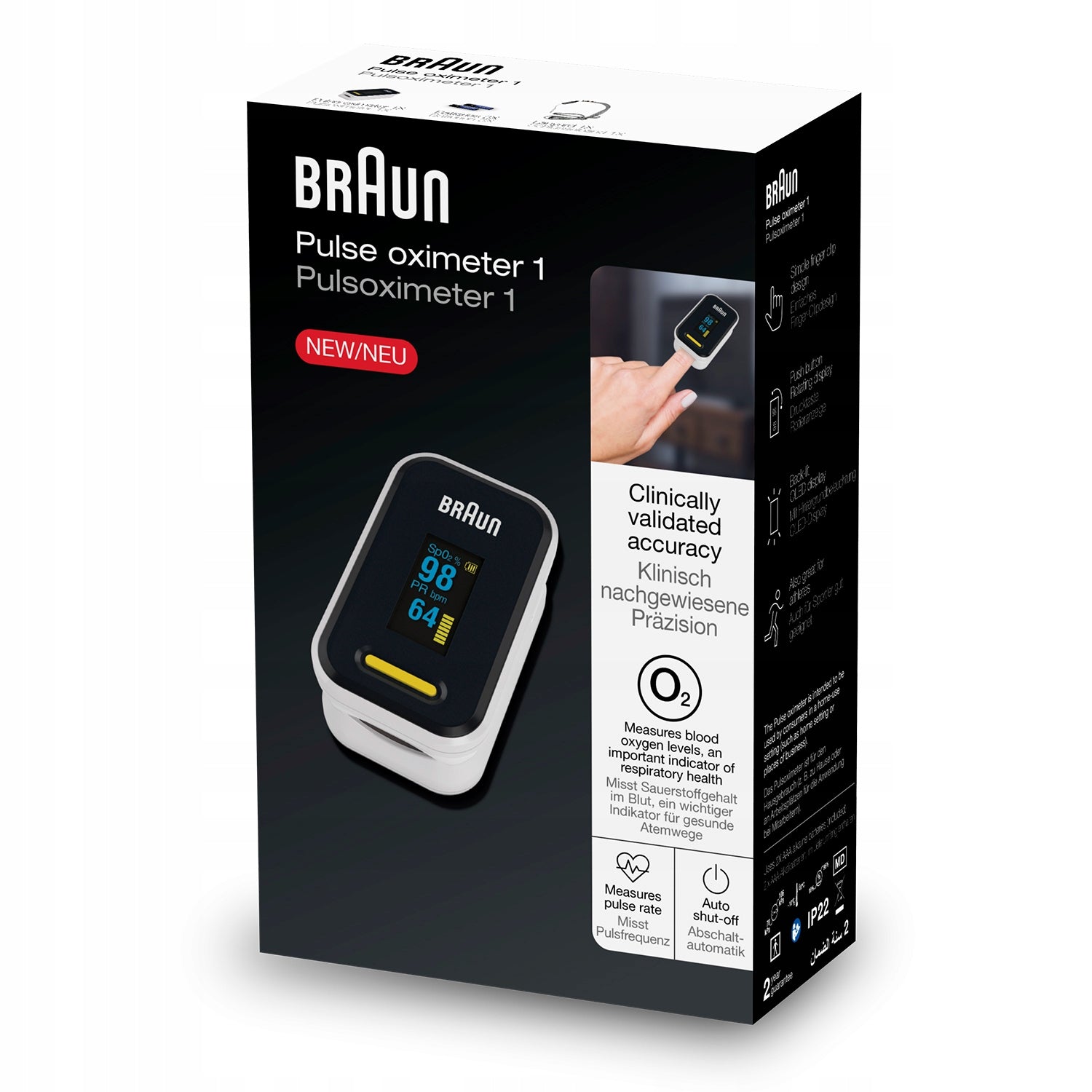 Pulse oximeter Braun 1 YK-81CEU finger 1844 Medical device no